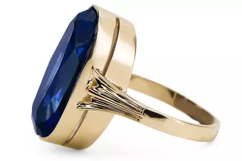 Vintažiniai papuošalai Žiedas Sapyras 14k geltono aukso vrc113y